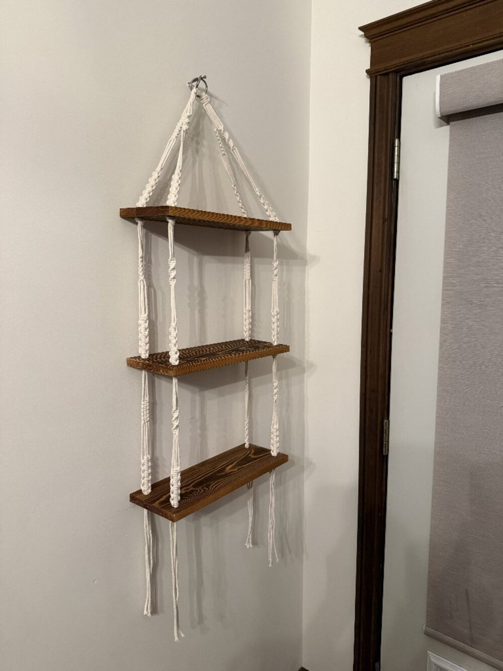 Macrame Boho 3 Tier Hanging Shelves Unit